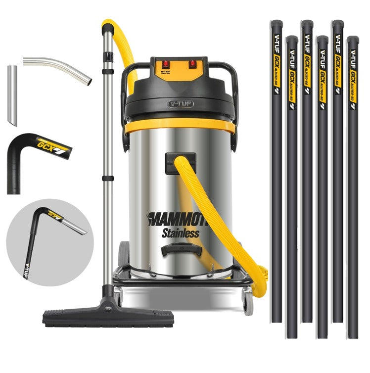 V-TUF MAMMOTH stainless vacuum with 30ft GCX ALU 50mm gutter cleaning set MAMMOTH110-STGCX30