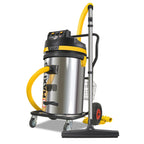 V-TUF MAXi MAXIH110-80L 110v H-class dust extraction vacuum, yellow body, 80L drum, front view