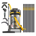 V-TUF MAXi - 80L H-Class 240v 3500w Industrial Dust Extraction Vacuum Cleaner - 32Ft High Level Cleaning Kit & Pipe Cleaning Tools