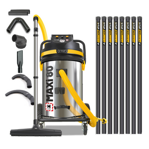 V-TUF MAXi - 80L H-Class 240v 3500w Industrial Dust Extraction Vacuum Cleaner - 32Ft High Level Cleaning Kit & Pipe Cleaning
