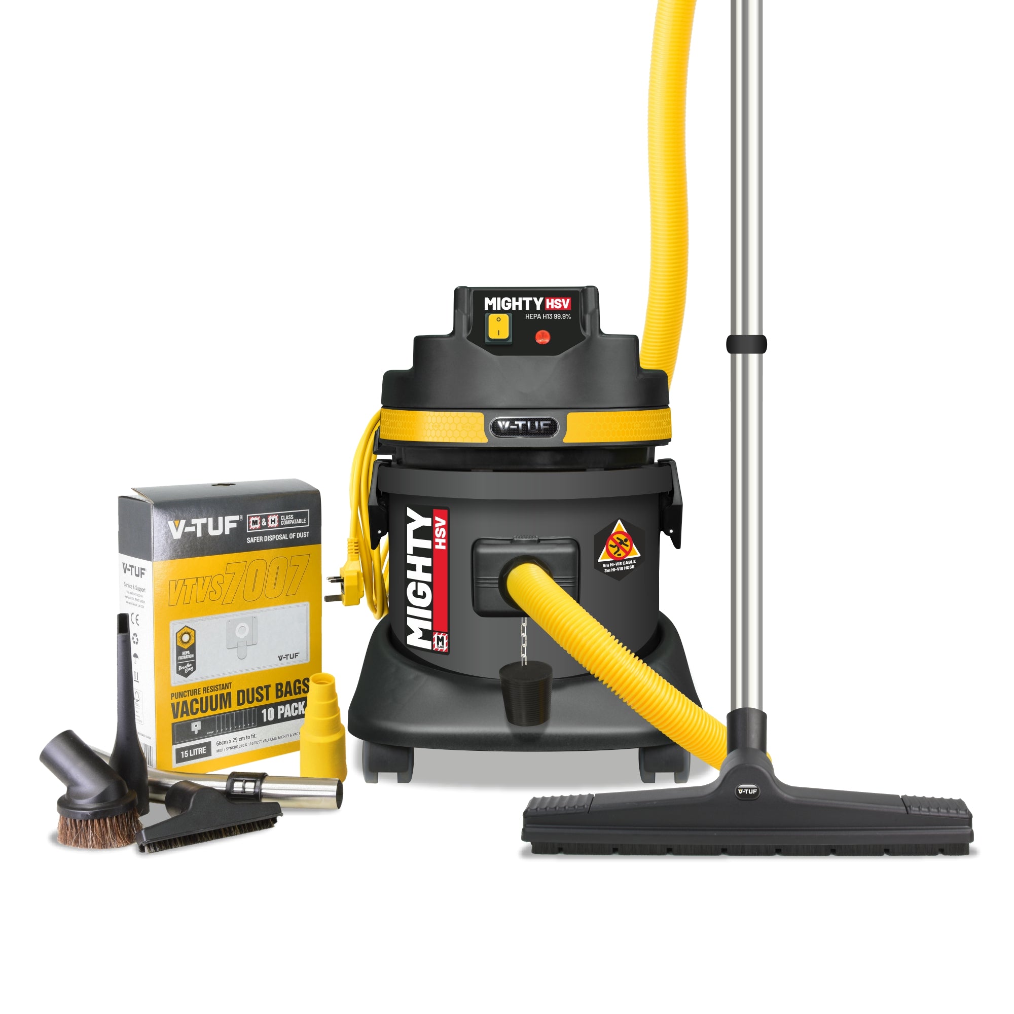 V-TUF MIGHTYHSV240-KIT1 high level cleaning accessories showing extension poles and nozzles