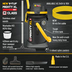 V-TUF MIGHTY XL HSV 110V vacuum close-up showing M-Class filter and inlet port