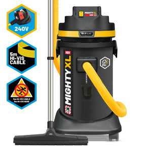 V-TUF MIGHTY XL HSV 37L M-Class Wet & Dry Dust Extraction Vacuum Cleaner - 1250W with Velocity Monitor - 240V Mains