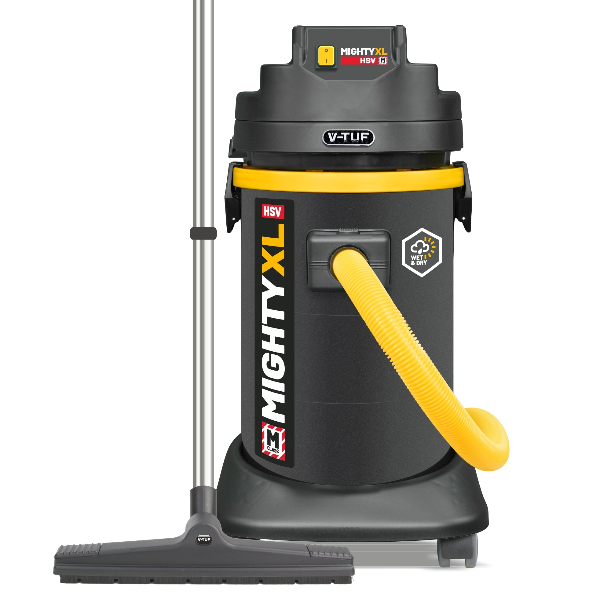 V-TUF MIGHTYXLHSV240-KIT1 kit view showing 37L M-Class vacuum and cleaning poles