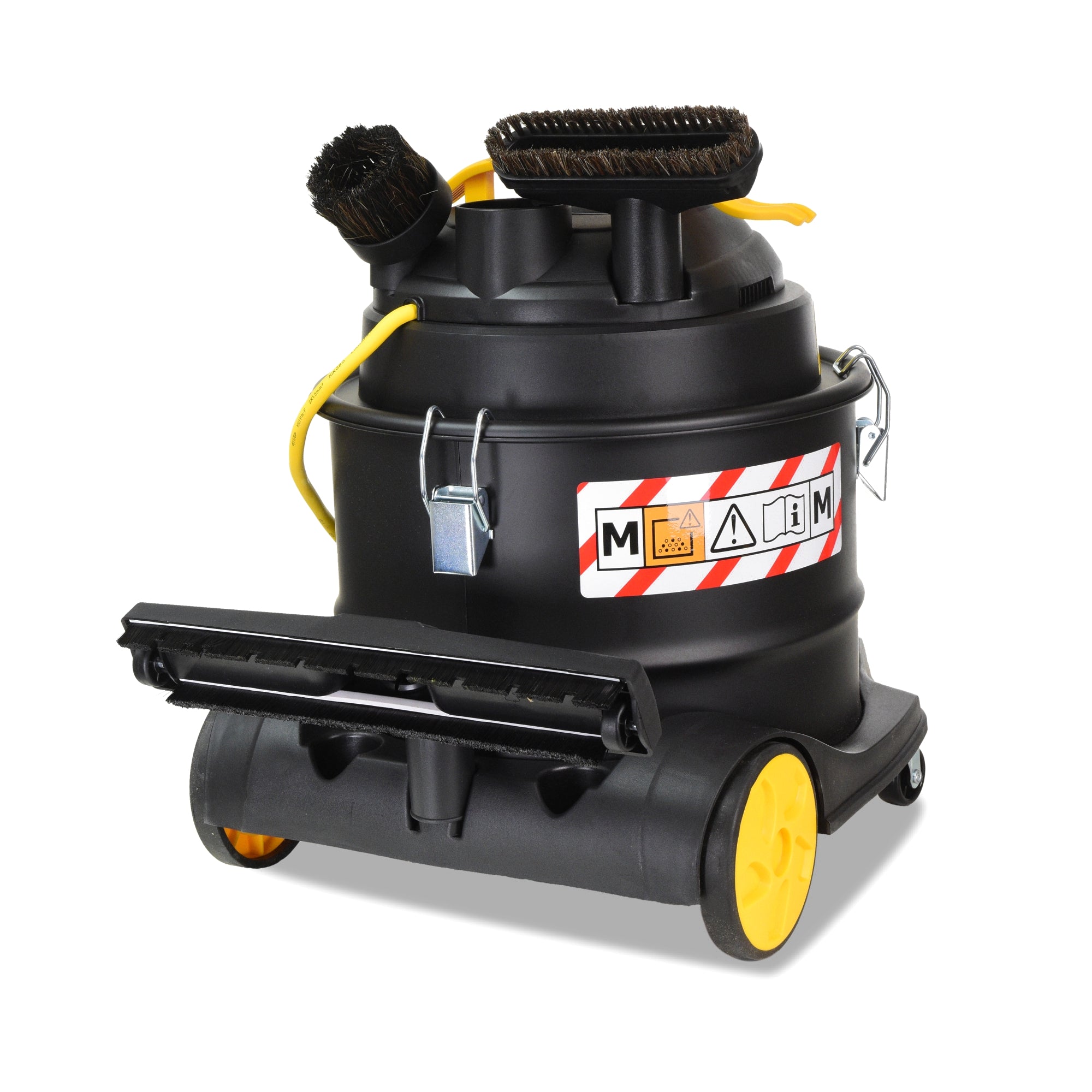 V-TUF MINI HSV 240V M-Class vacuum showing accessory hose and tool storage
