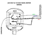 V-TUF MS.243 solid shaft motor side view showing 240V nameplate and terminal box