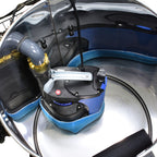 V-TUF MAMMOTH stainless auto vacuum control panel showing power switch and auto pump out button