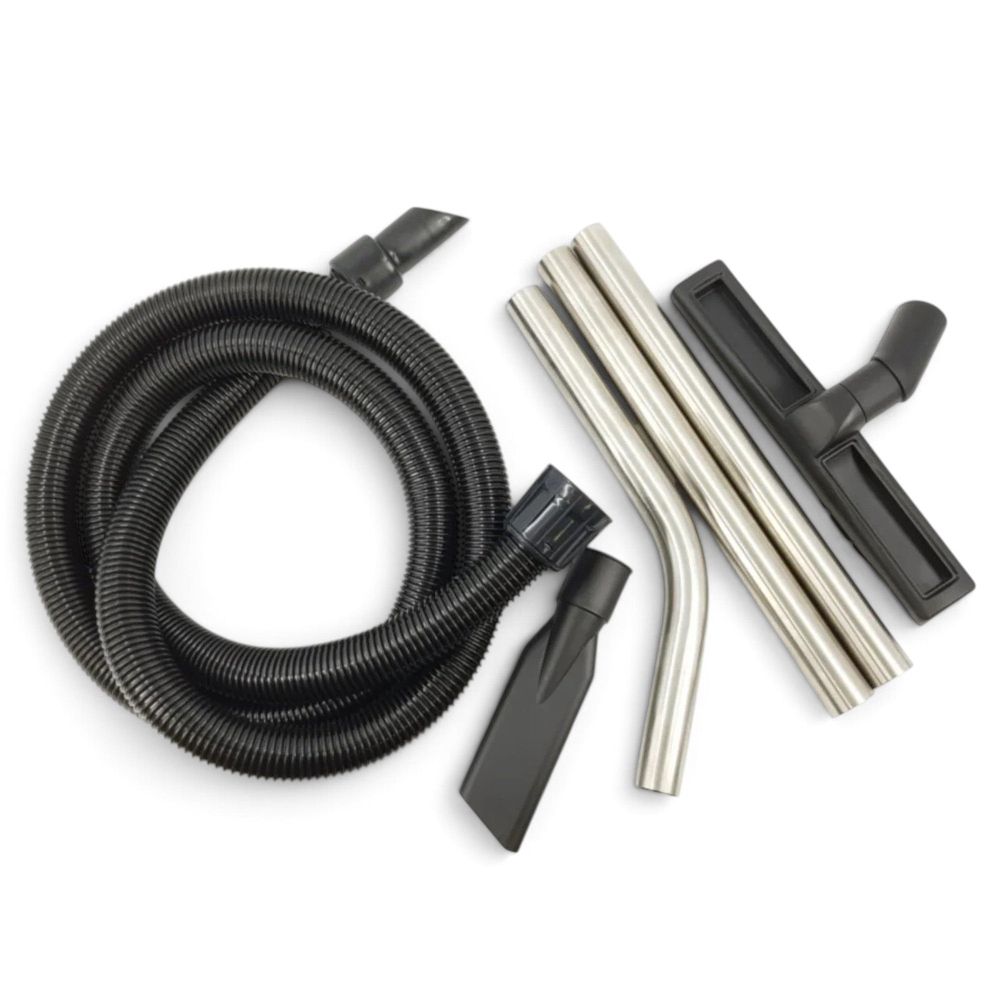 38MM TOOL KIT 3M BLACK Hose, 3Piece Stainless Steel Tubes, 1x Wet & Dry Combo Dual Use Floor Tool, Crevice Tool - for Numatic Vacuums