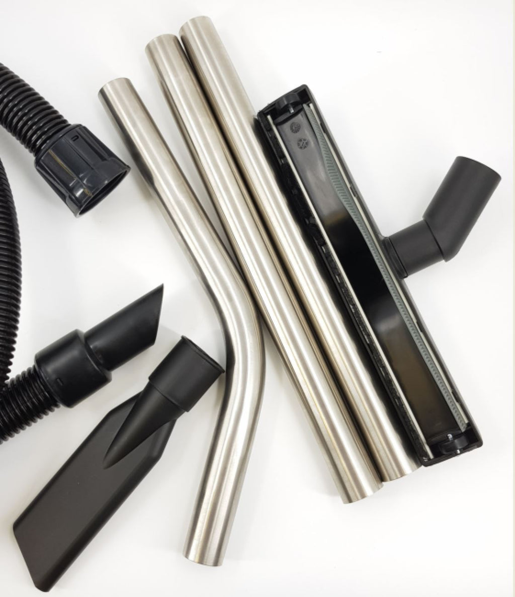 V-TUF 38mm tool kit N-VCK38 for Numatic vacuums, showing hose, tubes and floor tool