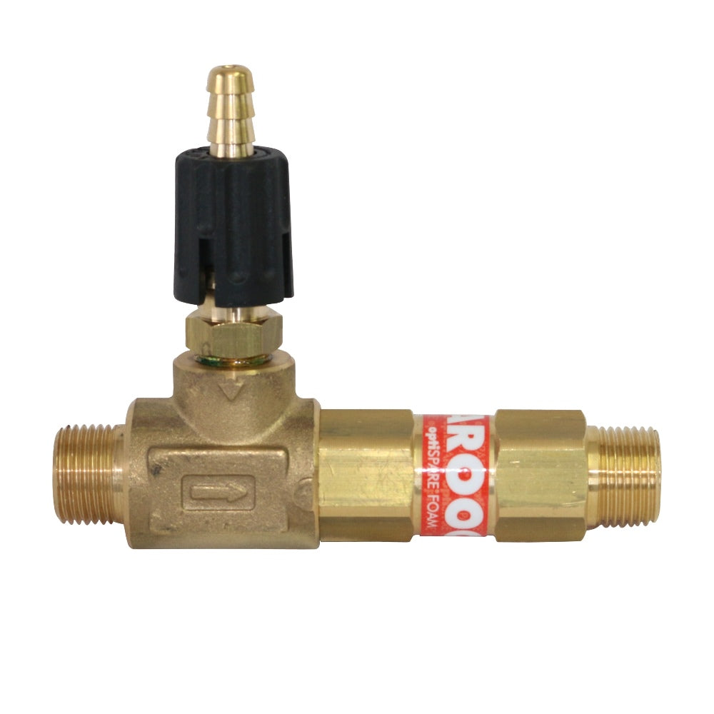 V-TUF red AROOO adjustable dose foam injector OPF010R, 11-16 L/min, with quick release fittings