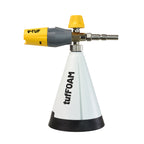 V-TUF OPF075TF foam cannon side view showing KTQ male inlet and 1 litre bottle