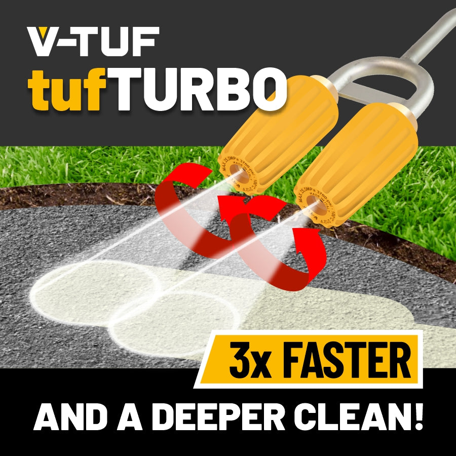 V-TUF OPF095TT(06) twin turbo lance side view showing dual turbo nozzle and bent lance body
