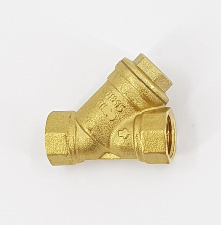 V-TUF brass Y-filter P13.2100, 1/2 inch female threads, clear bowl inline water filter
