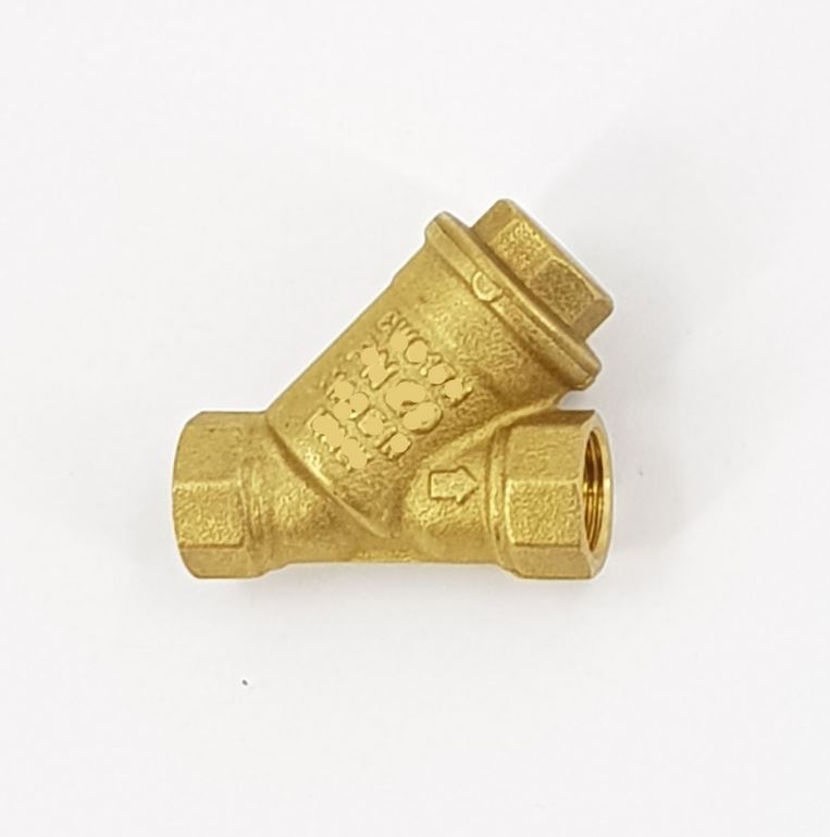 V-TUF brass Y-filter P13.2101, 3/8 inch female threads, clear bowl inline water filter