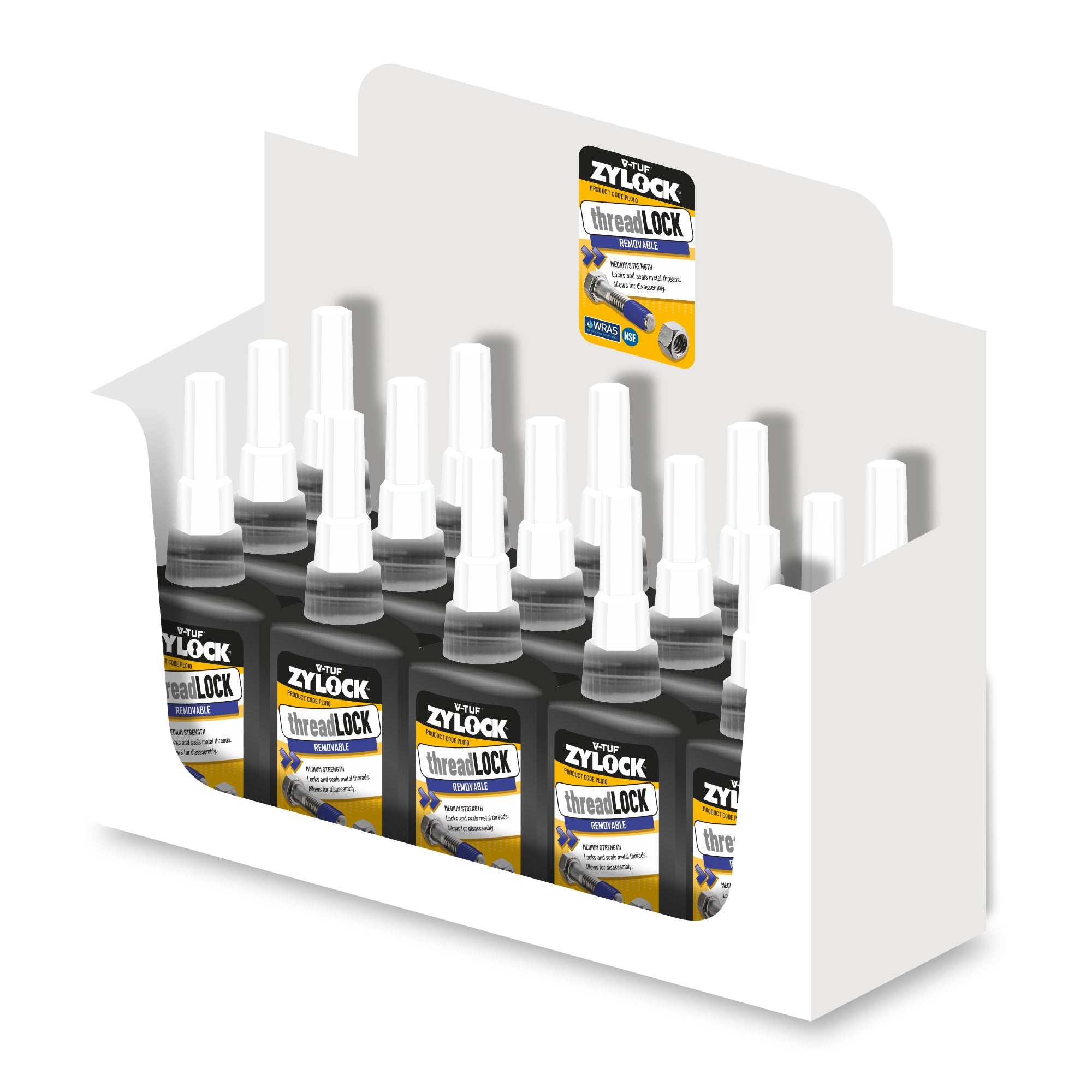 V-TUF ZYLOCK threadlocker standard strength 50ml PL010X15 box of 15 for fastener sealing