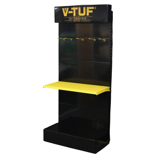 V-TUF metal display rack POS004 with light box 2 shelves and 10 euro hooks