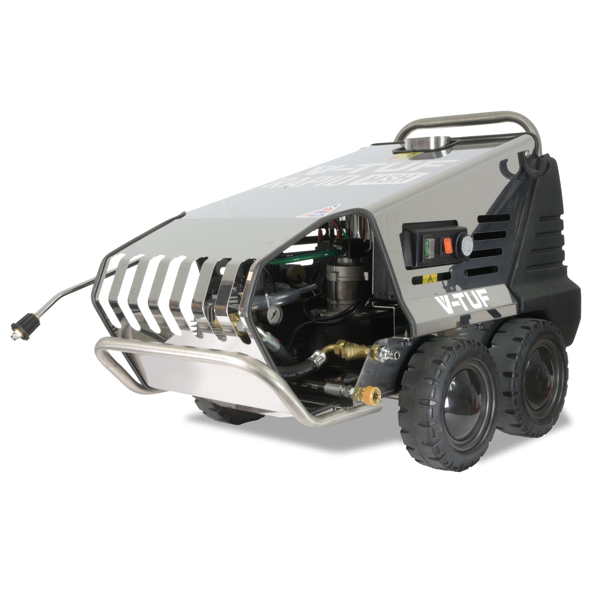 V-TUF RAPIDMSH240 hot water pressure washer with tufTURBO 410mm surface cleaner RAPIDMSH240-KIT1