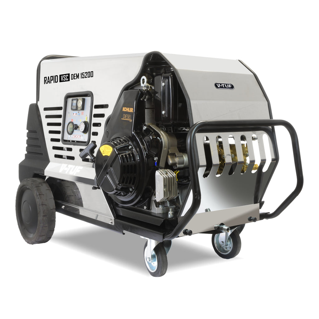 V-TUF RAPID VSC DEM diesel hot pressure washer RAPIDVSCDEM2115 150 Bar 21L/min Kohler, front view