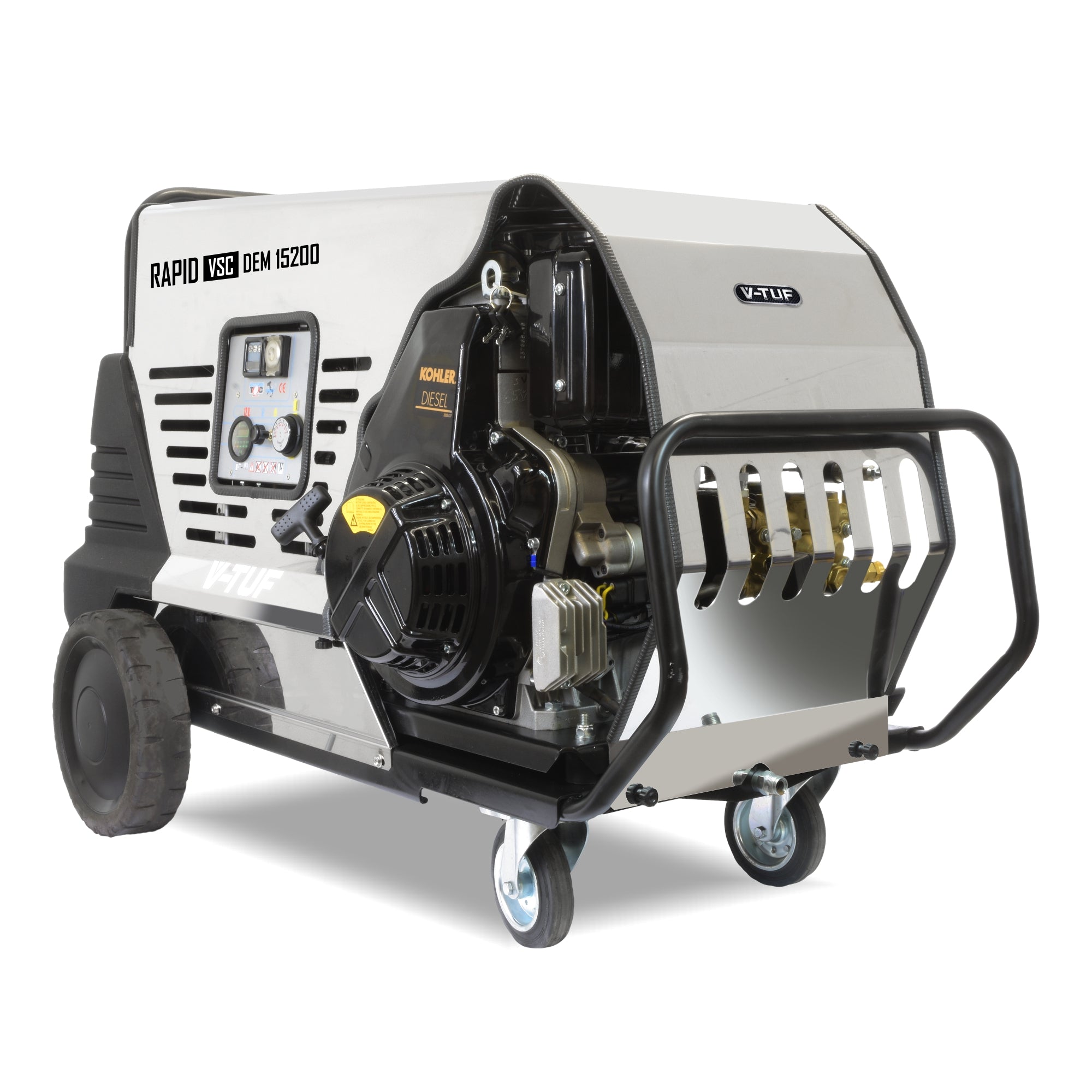 V-TUF RAPID VSC DEM diesel hot pressure washer RAPIDVSCDEM2115 150 Bar 21L/min Kohler, front view