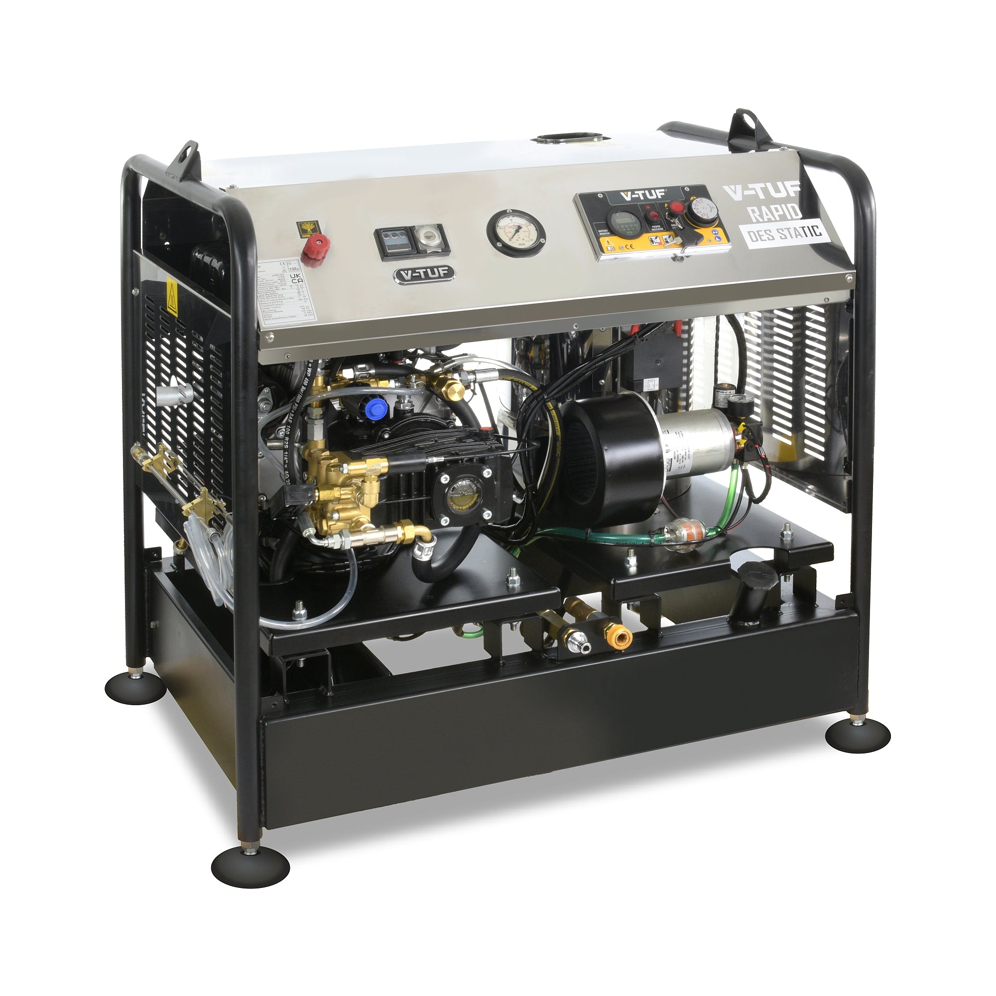 V-TUF RAPID DES 150 Bar 21L/min 11HP Kohler diesel hot washer RAPIDDES21200, front view
