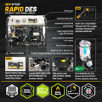 V-TUF RAPID DES 21L/min diesel washer rear view showing diesel tank and high flow connections
