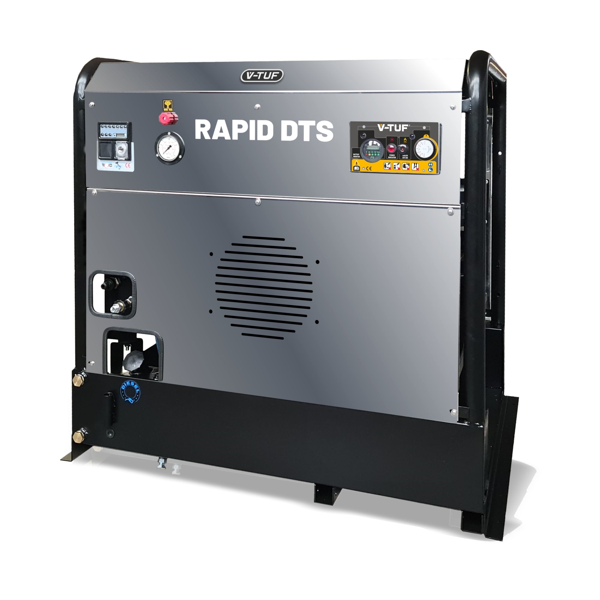 V-TUF RAPID DTS silent static hot water washer with Kohler 17HP twin cylinder diesel engine