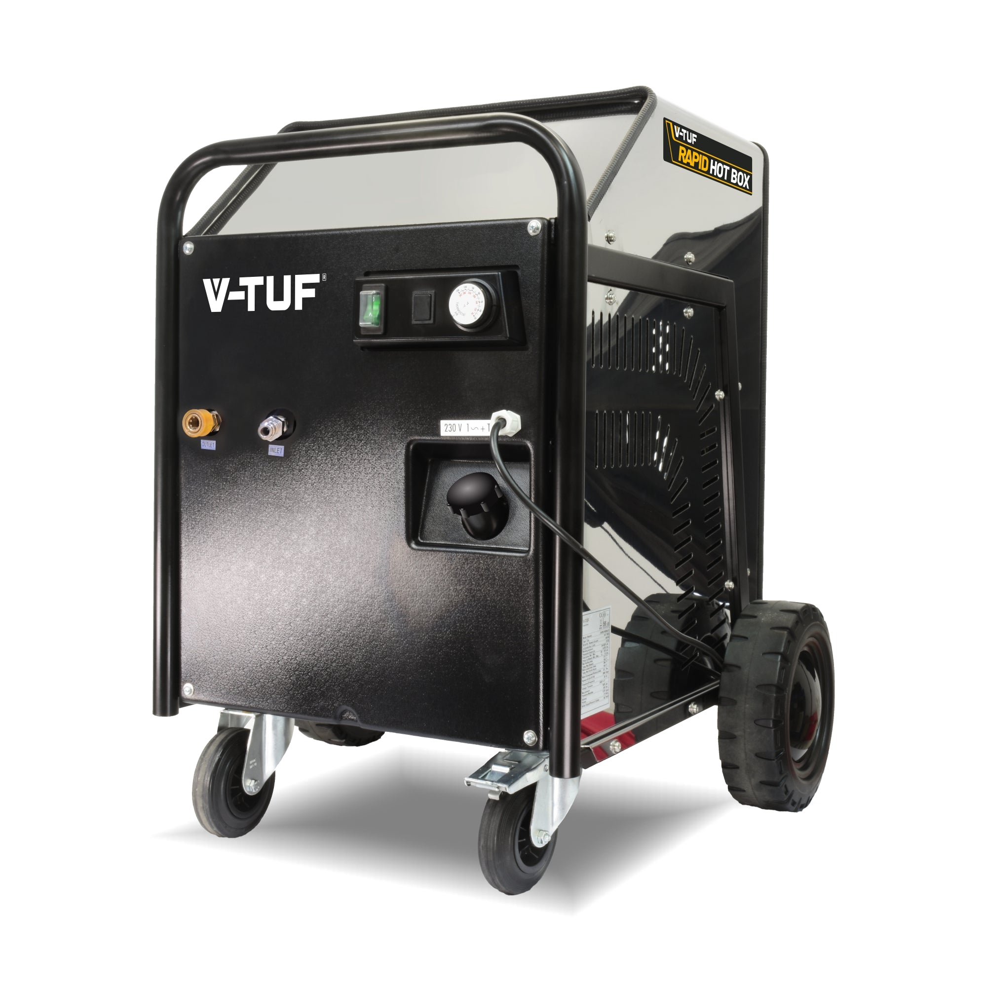 V-TUF RAPID HB 240V hot box close-up of steam relief system and temperature gauge