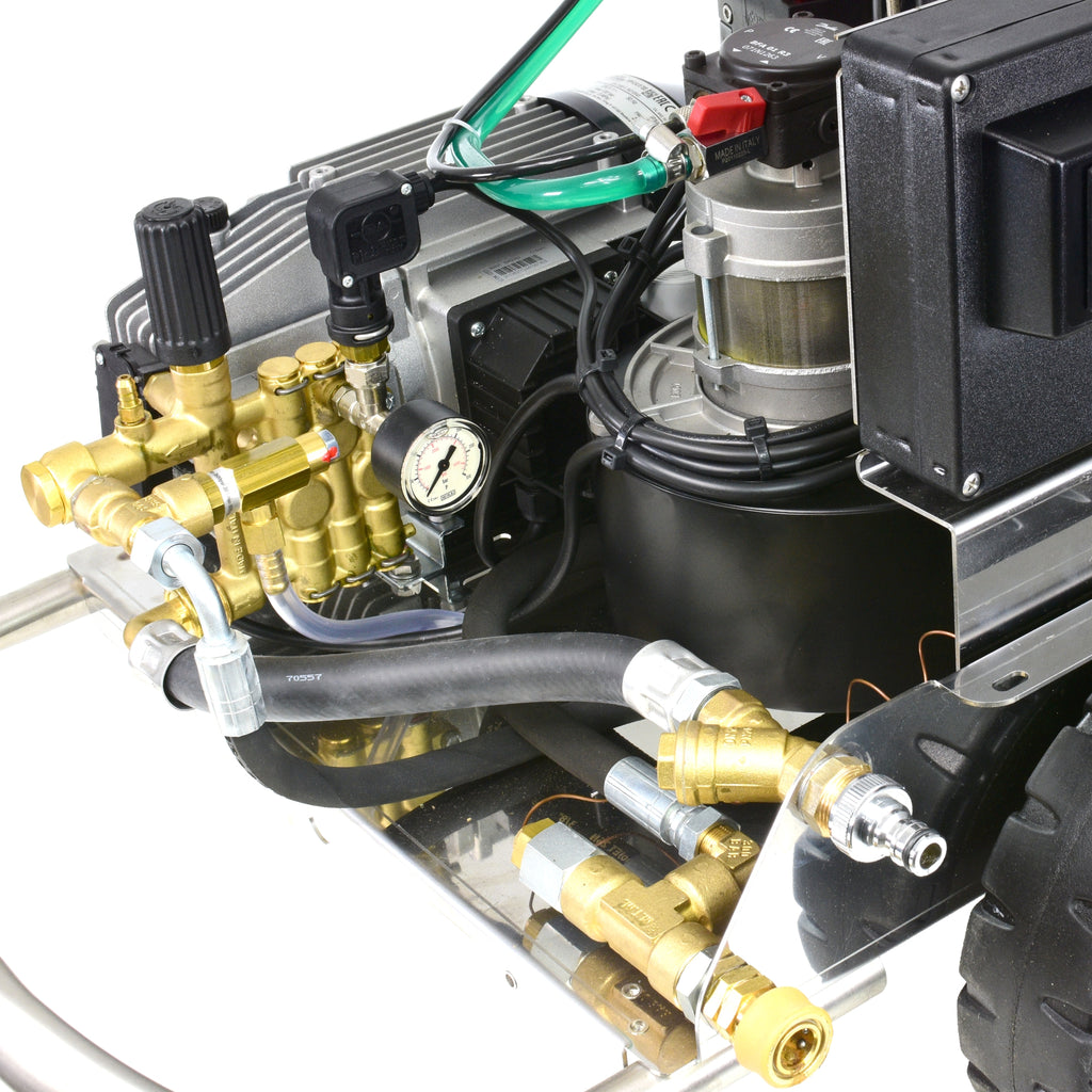 V-TUF RAPID MSH 110V rear view showing fuel tank, boiler coil and electrical connections