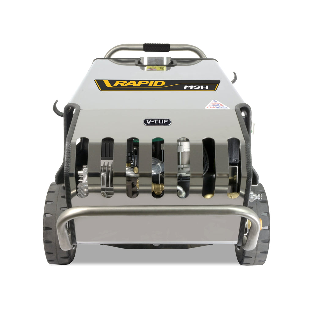 V-TUF V-TUF RAPIDMSH240v Professional Hot Water Industrial Mobile  Pressure Washer - 120Bar, 9L/min — angle view