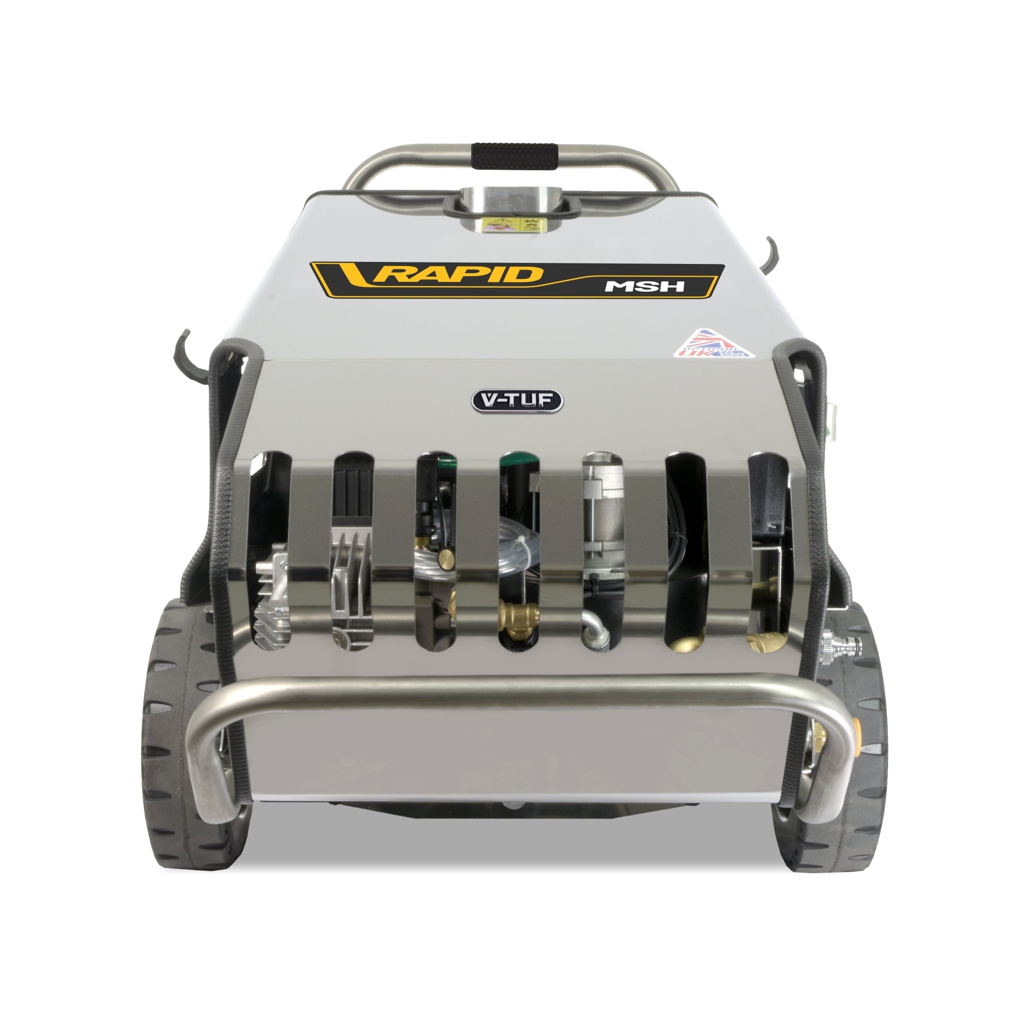 V-TUF V-TUF RAPIDMSH240v Professional Hot Water Industrial Mobile  Pressure Washer - 120Bar, 9L/min — angle view