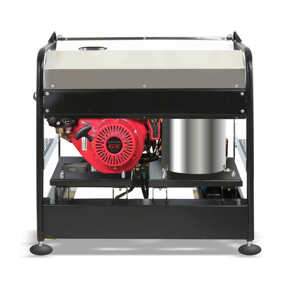 V-TUF RAPID PTR 250 Bar hot washer in use showing Honda petrol electric start operation