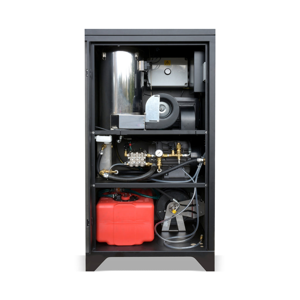 V-TUF RAPIDSXL415BE Black Edition rear view showing fuel tank, boiler coil and 415V supply