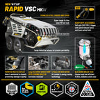V-TUF RAPID VSC 240v industrial hot wash side profile showing burner and control panel