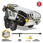 V-TUF RAPID VSC Hot Water Stainless Industrial Mobile Pressure Washer with Commercial Foam System - 2200psi, 150Bar, 15L/min - 415V 3-Phase