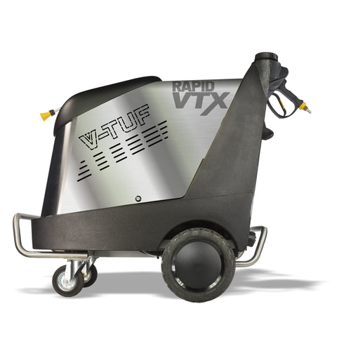 V-TUF RAPID VTX MOBILE HOT PRESSURE WASHER 240V, 100Bar, 12L/Min - Front Castor Wheels