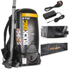 V-TUF RUCKVAC-ION-KIT5 cordless backpack vacuum with extra battery pack, charger and holdall
