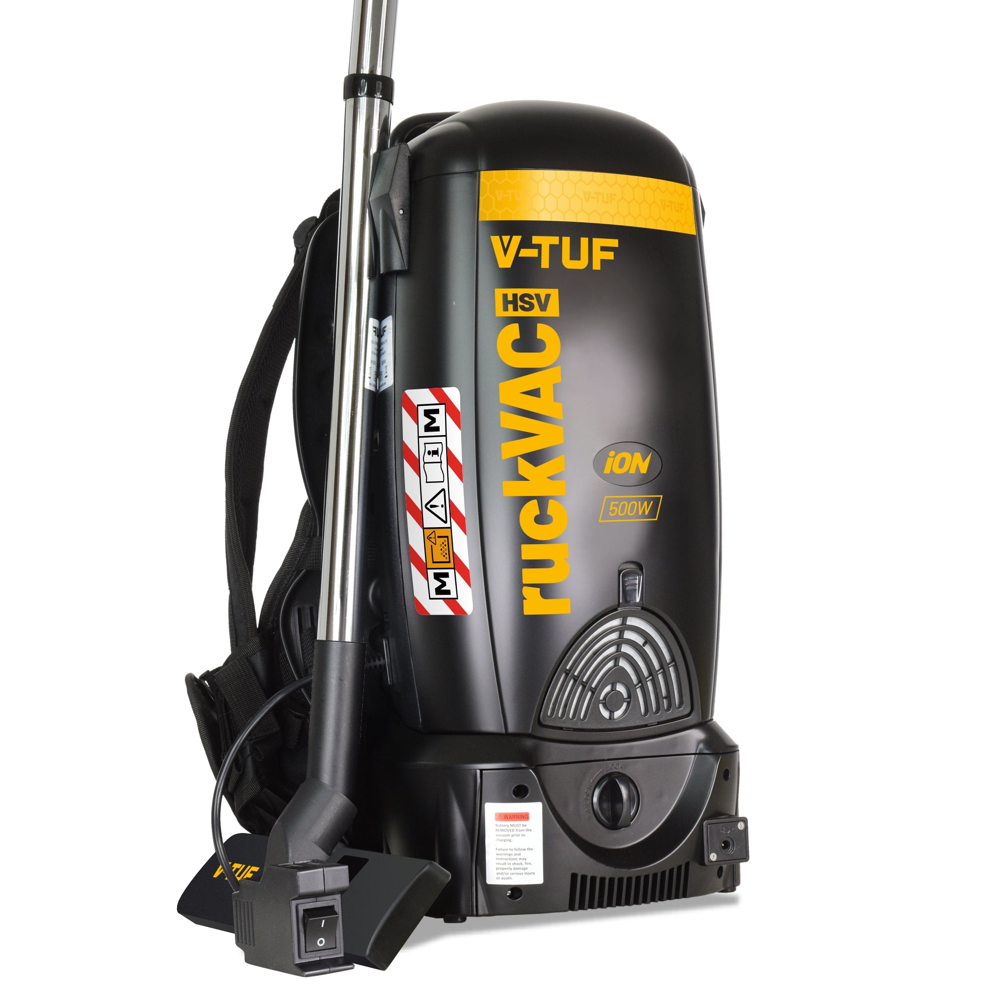 V-TUF RUCKVAC-ION 300W Cordless M-Class Backpack Vacuum Cleaner — H13 HEPA Filtration (Battery)