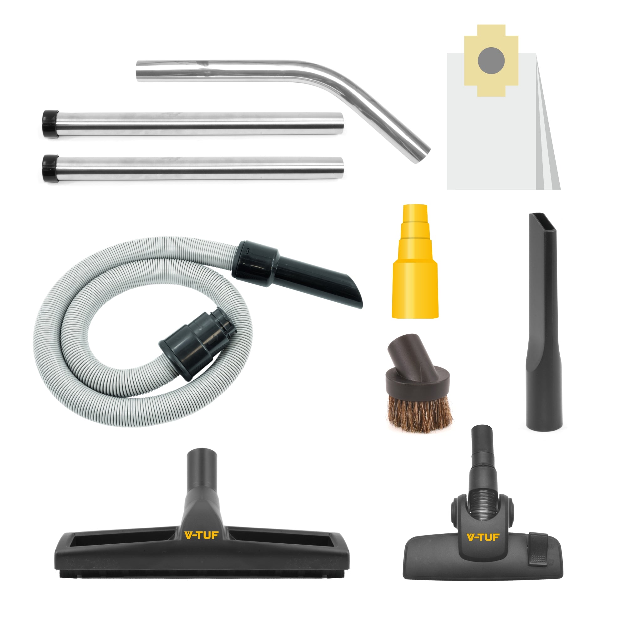 V-TUF RUCKVAC HSV 240V kit showing high level cleaning accessories and backpack vacuum
