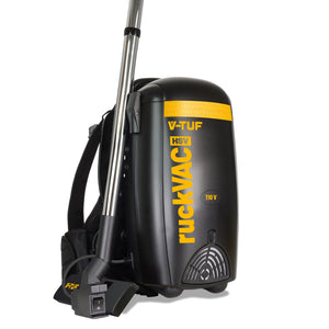 V-TUF RUCKVAC HSV 110V H-Class backpack vacuum RUCKVACHSV-110 in use on construction site