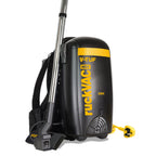 V-TUF RUCKVAC HSV 240V H-Class backpack vacuum in use showing lung-safe H14 extraction