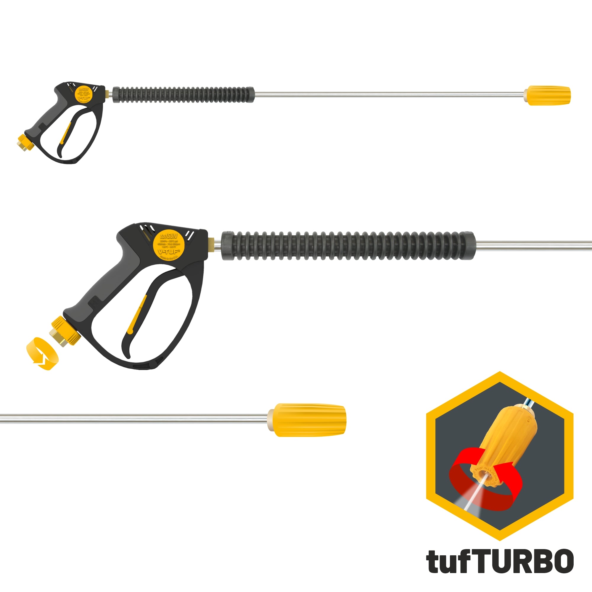 V-TUF tufGUN350 swivel OPTI-GUN with lance and 350 Bar turbo nozzle kit
