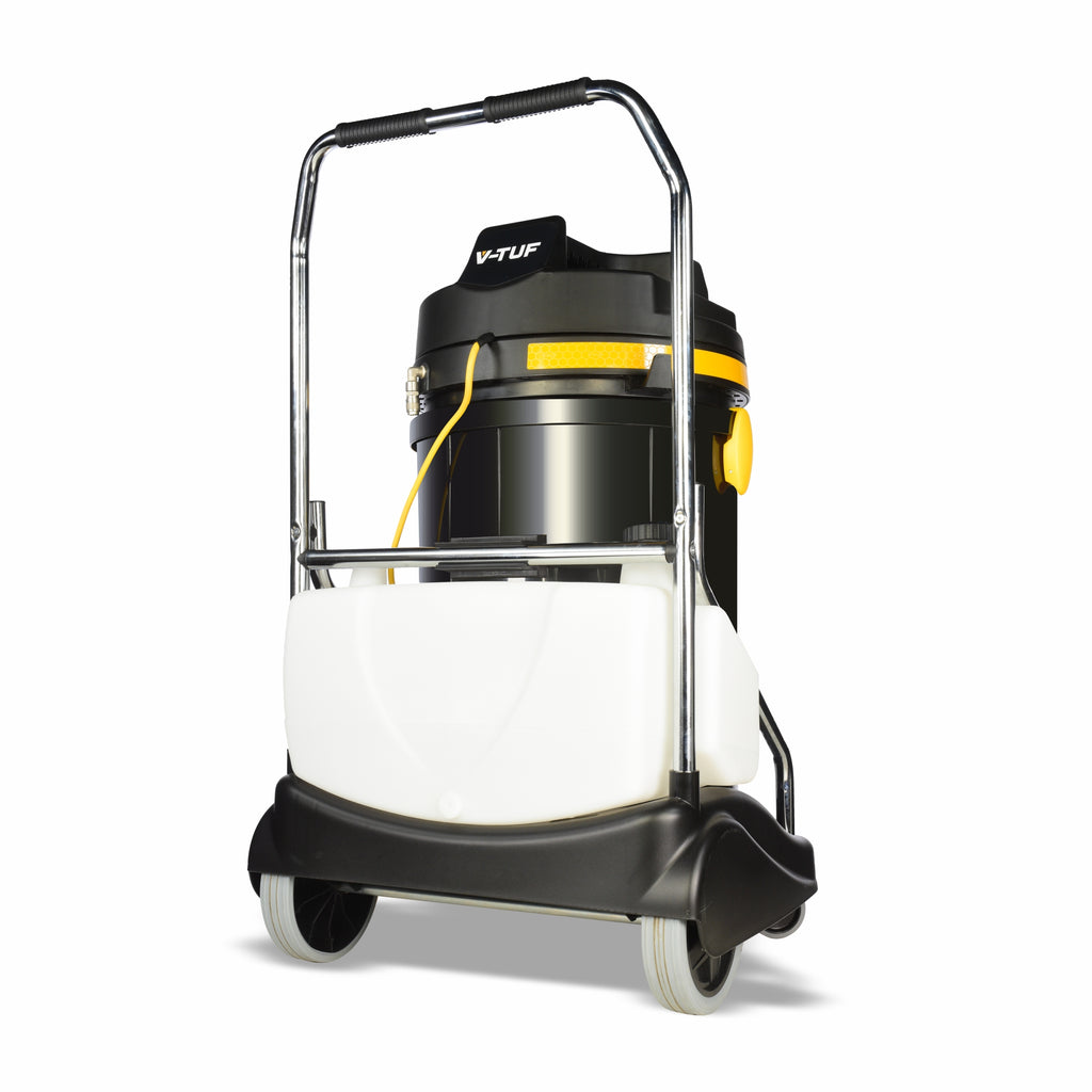 V-TUF SPRAYEXHDC80-240 in use showing 77L heavy duty carpet extraction