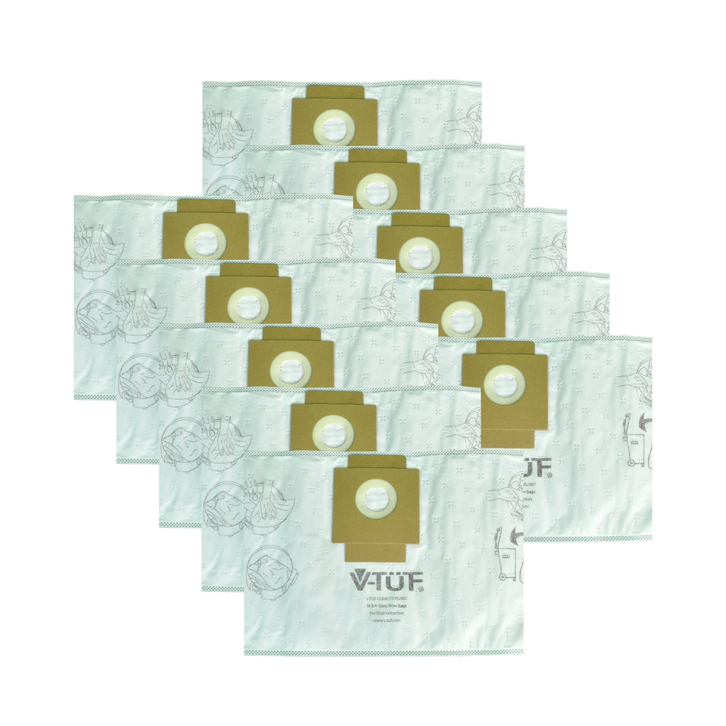 V-TUF STACKVAC dust bags VTM401 pack of 10, white paper filter bags