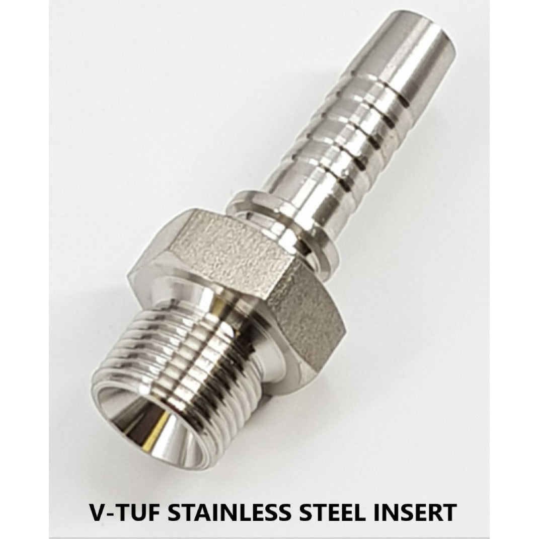 END MSS - 3/8" Hose Insert 3/8"M BSP - STAINLESS STEEL