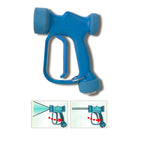 V-TUF T1.150-BLUE wash gun side view showing trigger guard and adjustable nozzle outlet
