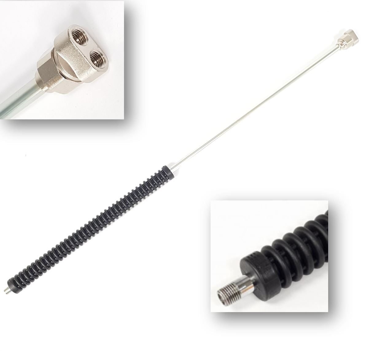 V-TUF 900mm roll-over lance T2.090RH 1/4M inlet with dual 1/4F outlets for twin nozzle use