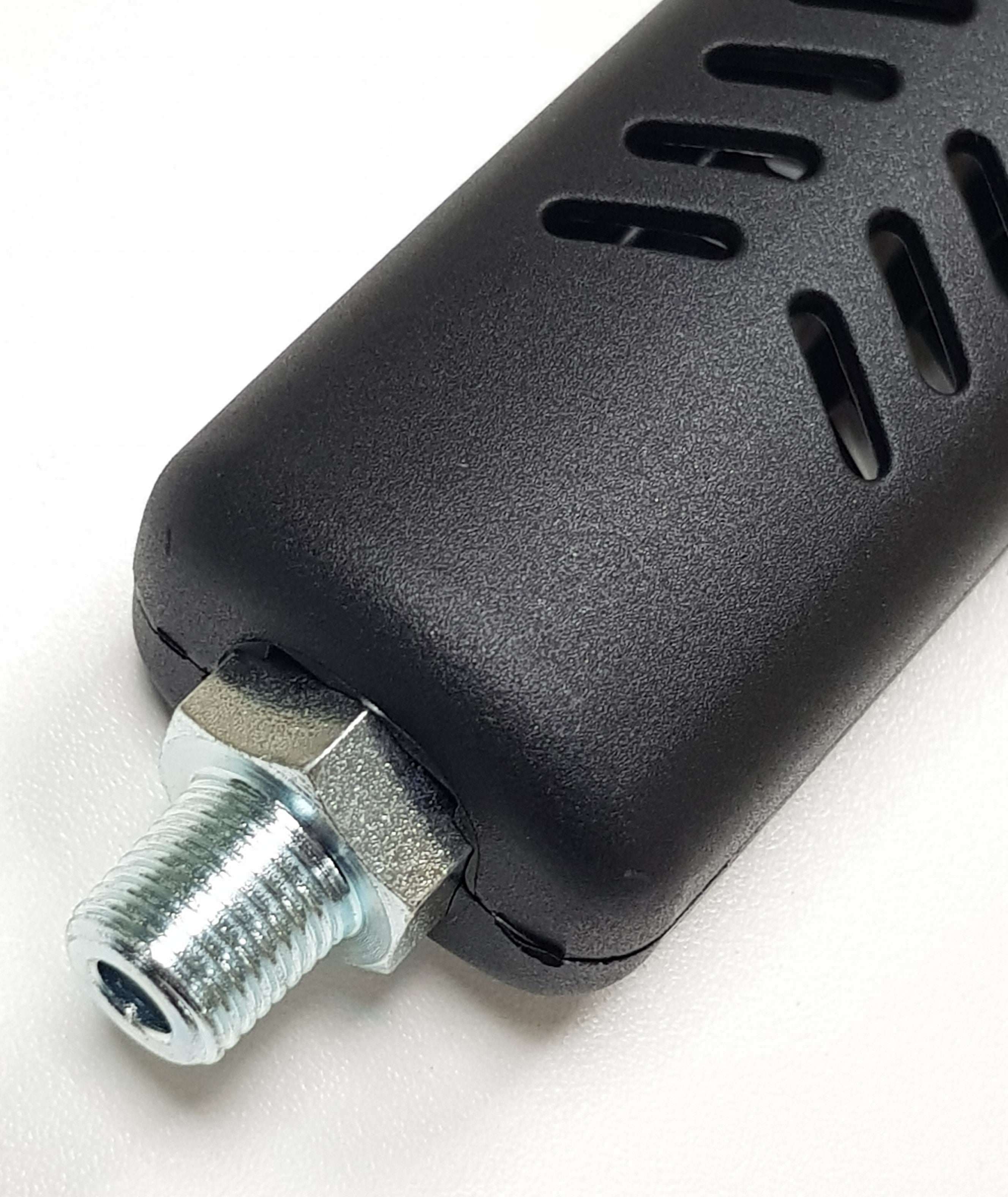 V-TUF T2.092NP vented bent lance close-up showing nozzle holder and plated finish