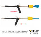 V-TUF T2.450 cast lance close-up showing ceramic nozzle holder and body casting