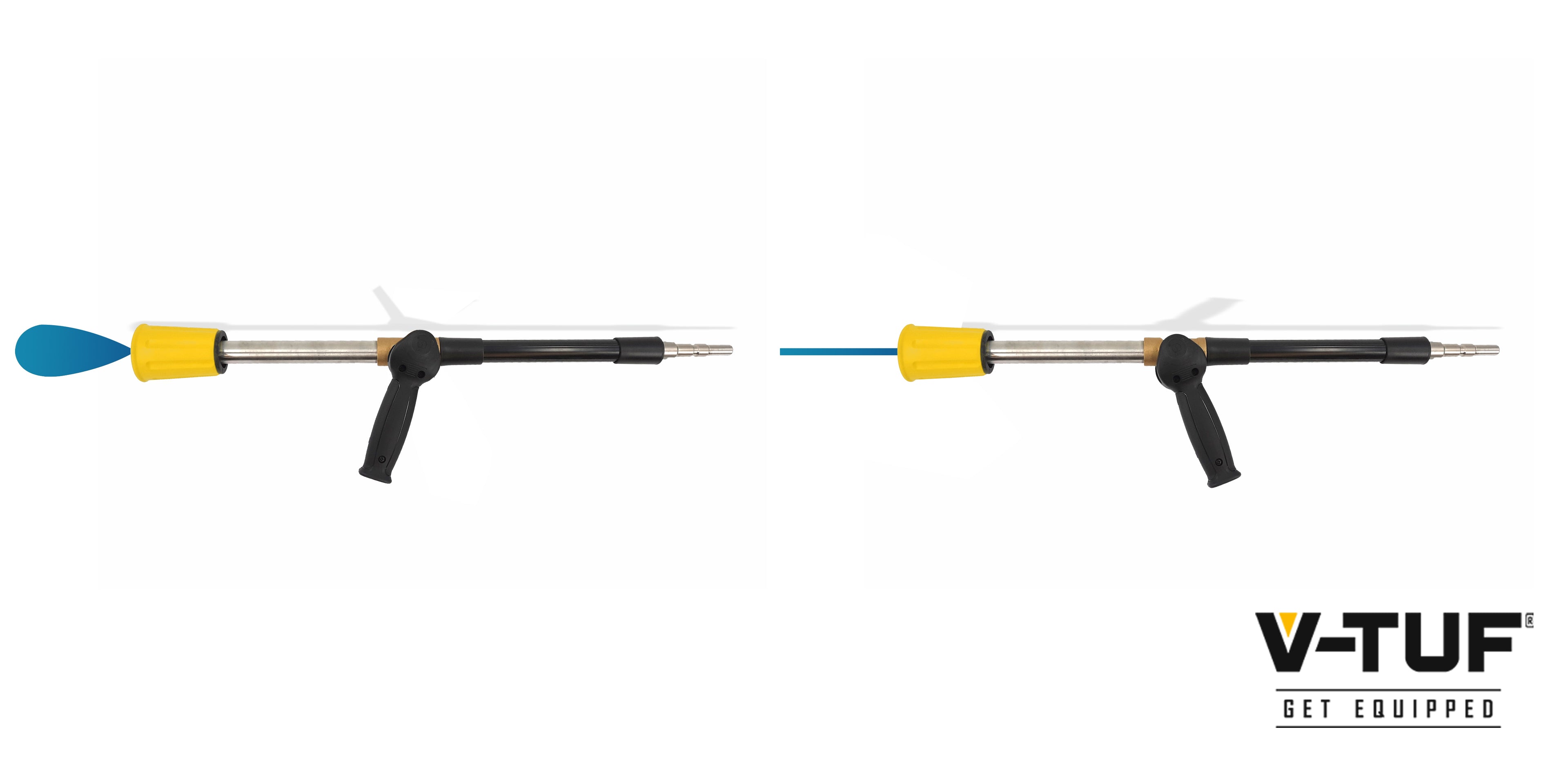 V-TUF heavy duty 500mm cast lance in use showing spray pattern and grip position