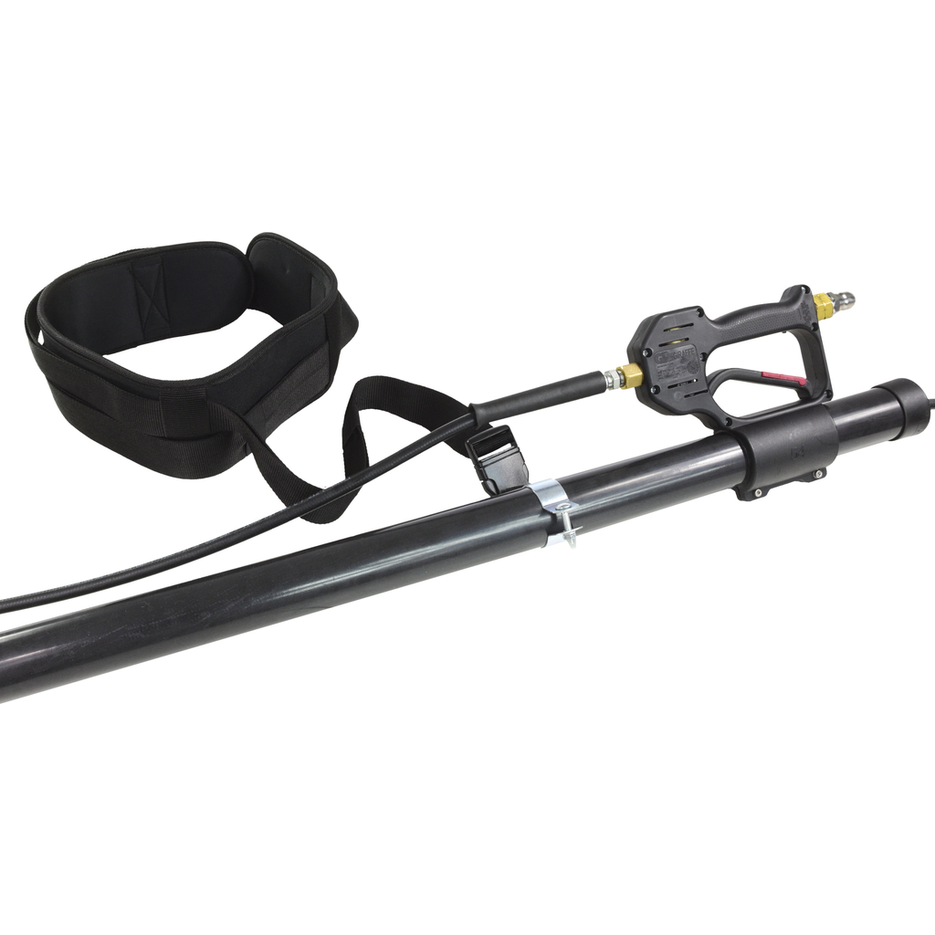 V-TUF GCX42CF telescopic carbon fibre lance close-up showing section joints and gutter attachment